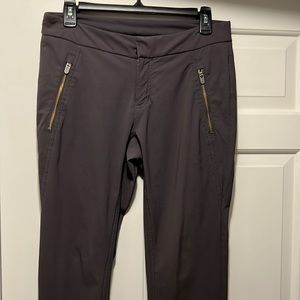 Athleta charcoal athletic pants with leg zippers. Size 4 in EUC.